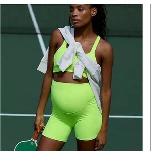 FP Movement x Hatch Never Better Maternity Shorts in Highlighter Neon NEW